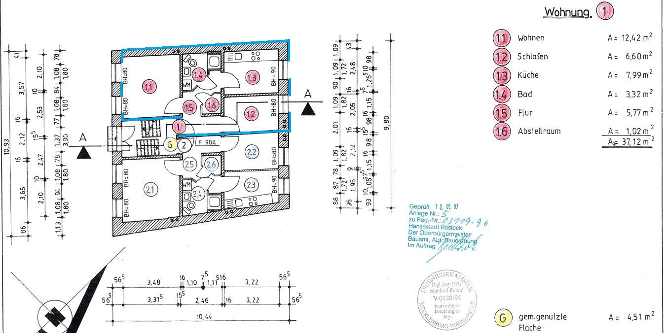 Grundriss WE 1 - EG links