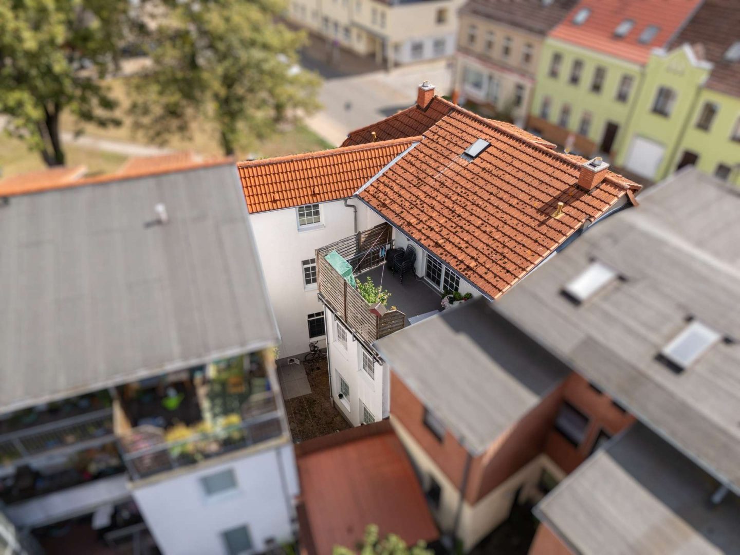 Luftbild Innenhof und Balkon