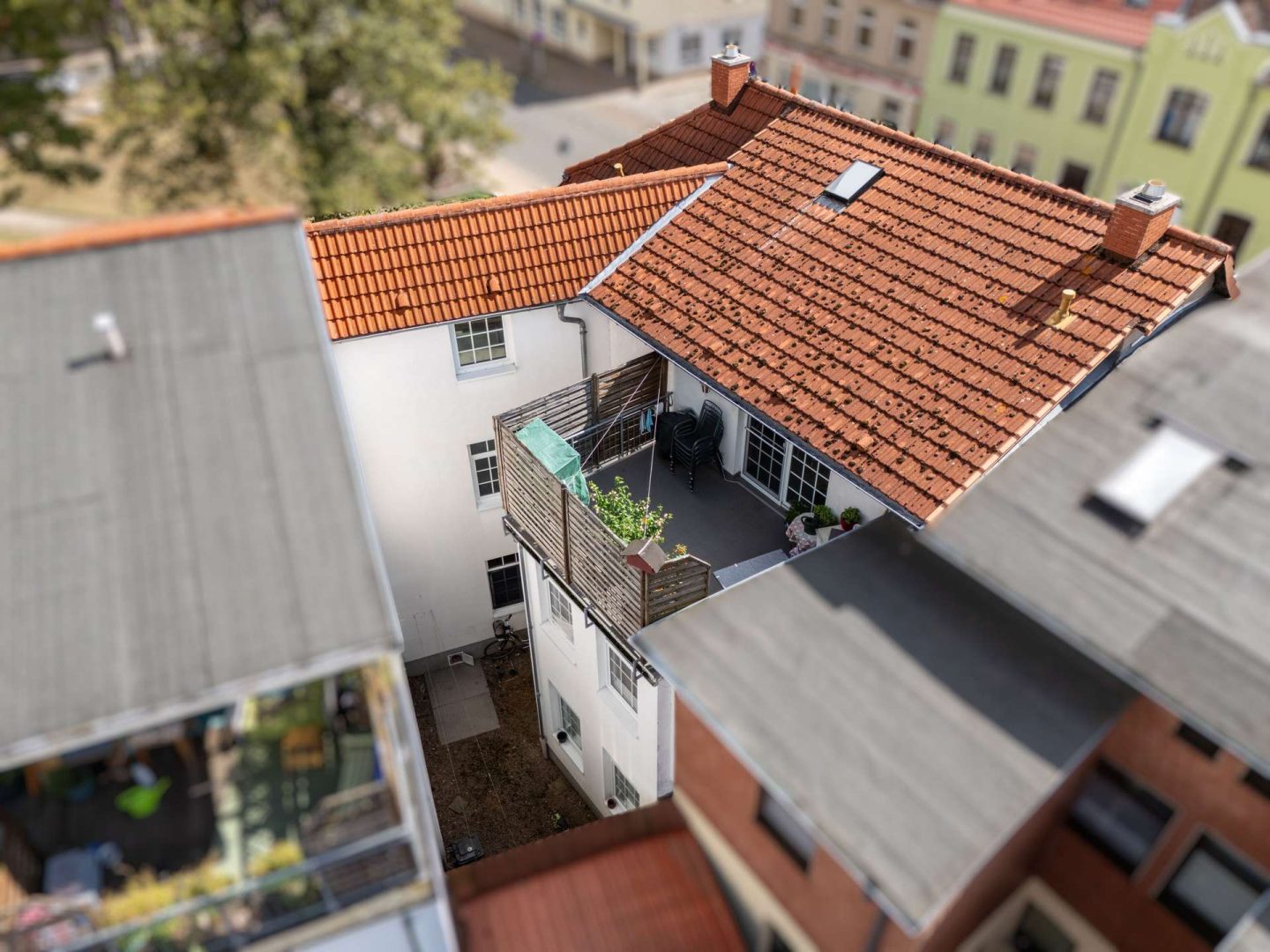 Luftbild Innenhof und Balkon